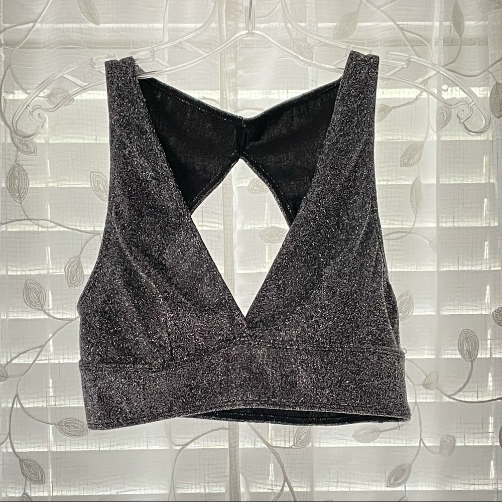 Silver Sparkly Crop Top